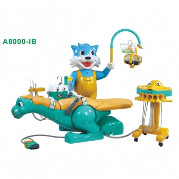 Pediatric Dental Chair Children Dental Unit with Dinosaur Chair &Smiling Cat Side Box A8000-IB