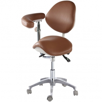 Dental Operator Saddle Chair Ergonomic Saddle Stool QY-D-MA-M-LF-PU-G With Adjustable Armrest and Back