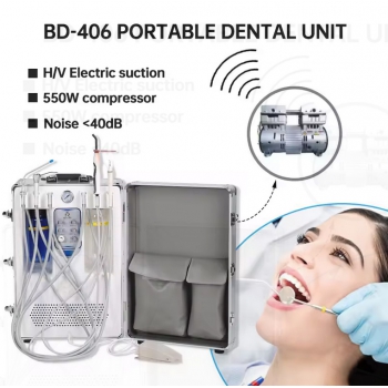 BEST® Portable Dental Unit BD406 W/ 3-Way Syringe+Suction+LED Curing Light+HP Tube
