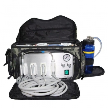 BEST 401 Portable Dental Unit Backpack with Compressor + 3 Way Syringe + Suction...