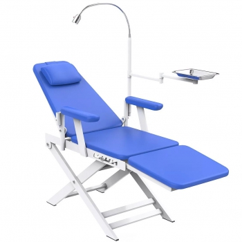 Dental Portable Folding Chair / Mobile Dental Chair with LED Light Lamp & Dental Tray