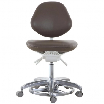 QY DS-FC Dental Stool Dentist Doctor Assistant Stool with Back Support PU Leathe...