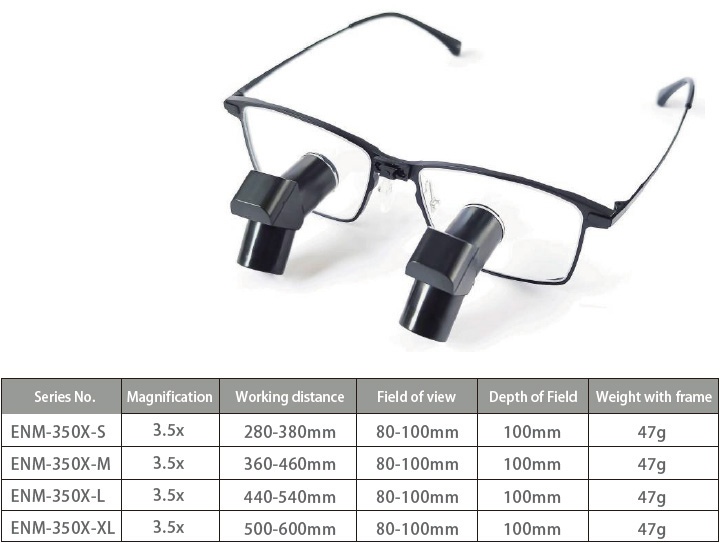 Micare ENM-350X 3.5X Dental Ergonomic Loupes TTL Type Medical Surgical Ergo Loupes