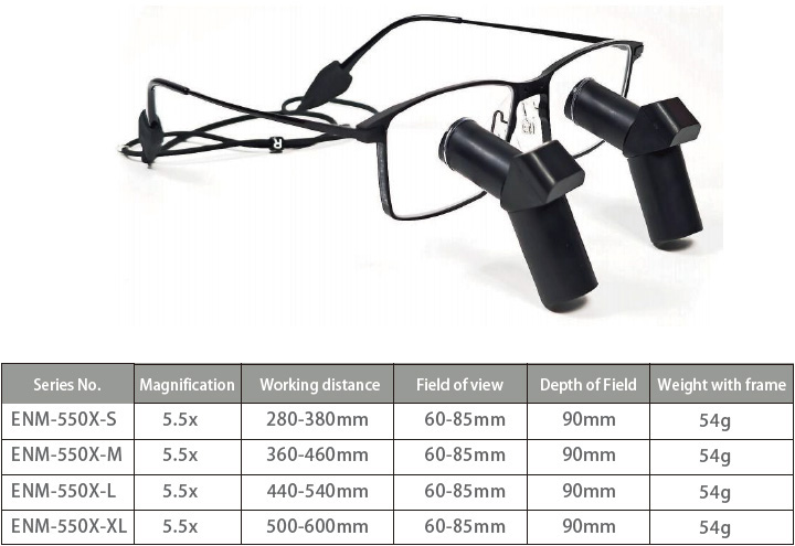 Micare ENM-350X 3.5X Dental Ergonomic Loupes TTL Type Medical Surgical Ergo Loupes