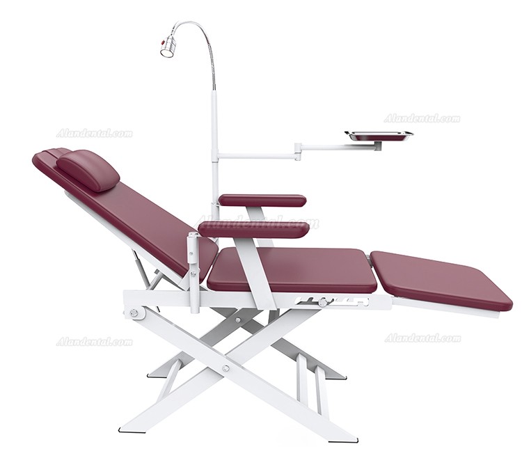 Dental Portable Folding Chair / Mobile Dental Chair with LED Light Lamp & Dental Tray