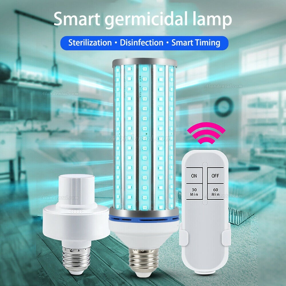 60W UV Germicidal Lamp LED UVC Bulb E27/E26 Home Ozone Disinfection Light Corn UVC Lamp